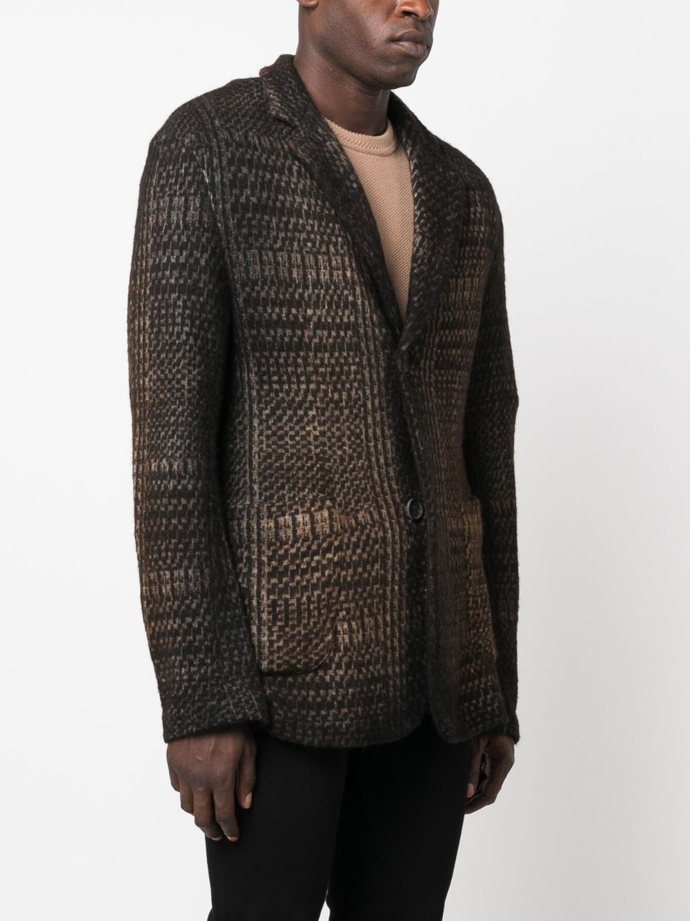 Shop Avant Toi Prince Of Wales Jacquard Rever Jacket With Shadows