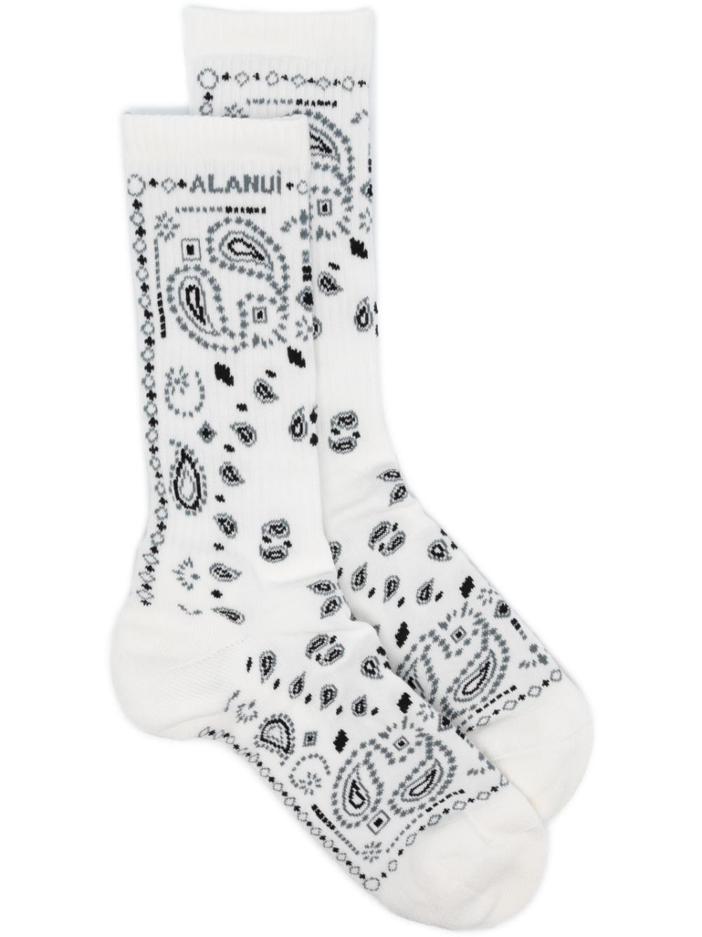 Shop Alanui Bandana Socks Black Multicolor
