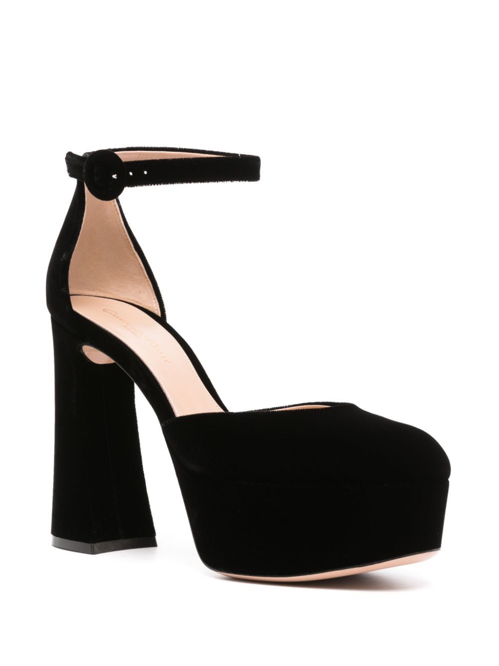 Shop Gianvito Rossi Holly D`orsay Velvet Shoes