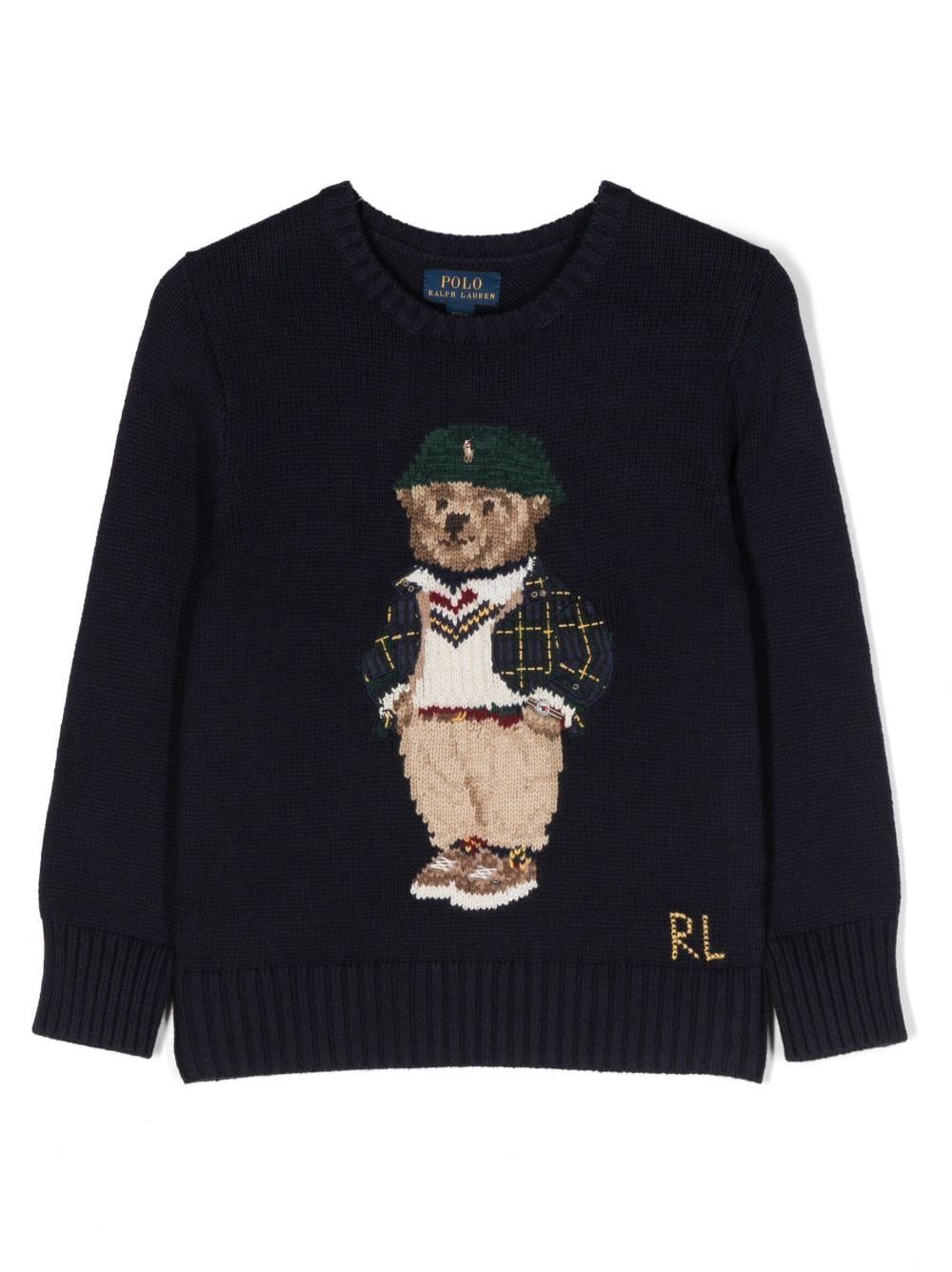 Polo Ralph Lauren Ls Bear Sweater Pullover In Blu