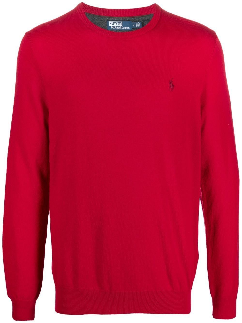 Polo Ralph Lauren Long Sleeve Crew Neck Pullover Clothing In Red