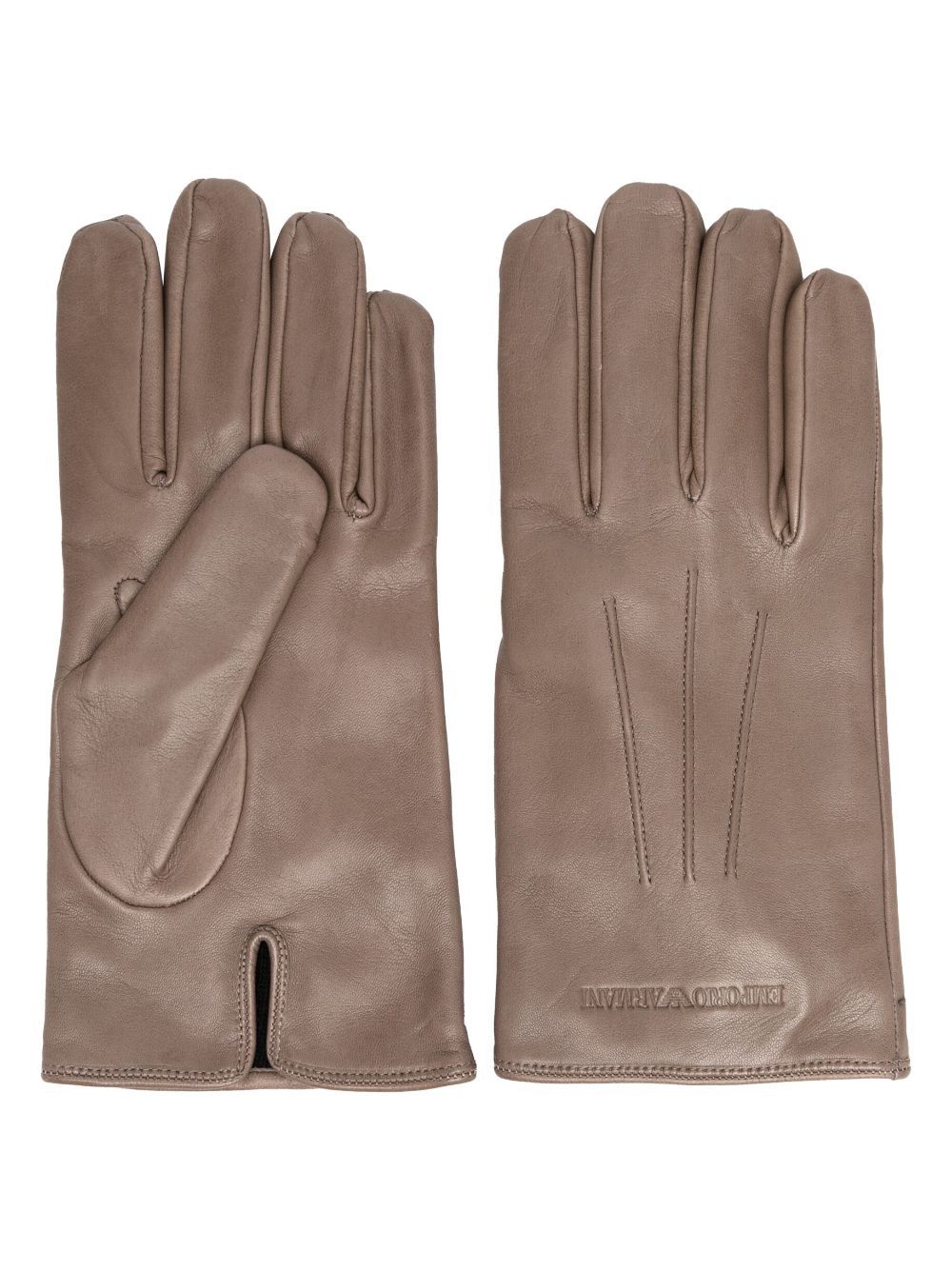 Shop Emporio Armani Leather Man Gloves