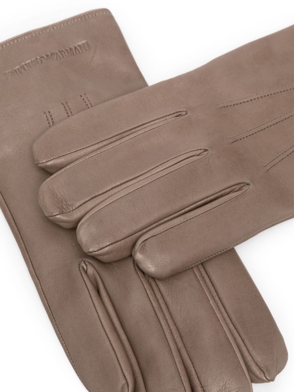 Shop Emporio Armani Leather Man Gloves