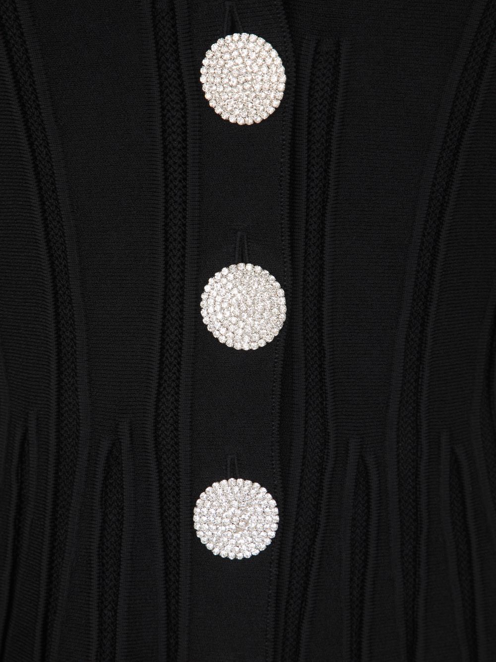 Shop Balmain Buttoned Ribbed Knit Basque Cardigan