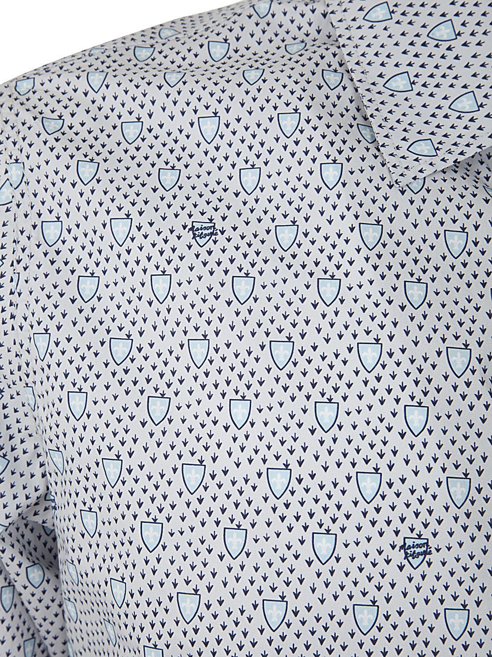 Shop Maison Kitsuné Classic Shirt In Shield Printed Cotton