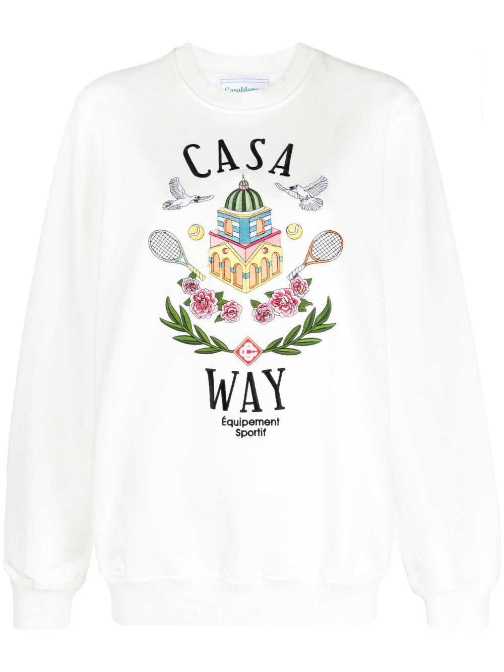 Shop Casablanca Casa Way Embroidered Unisex Sweatshirt