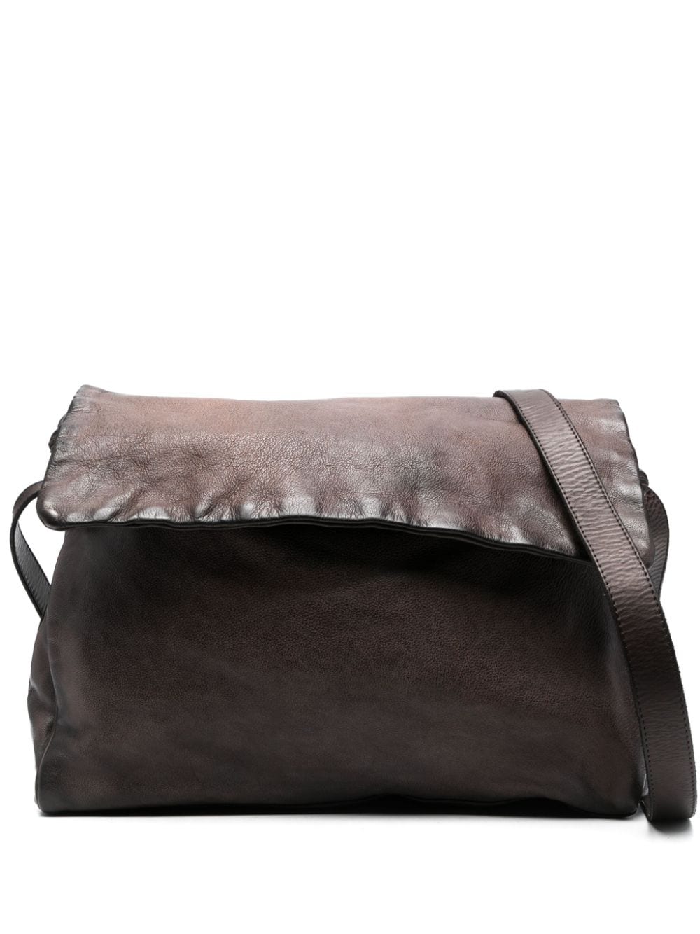 Numero 10 Edmonton Buf Leather Shoulder Bag In Extrachocolate