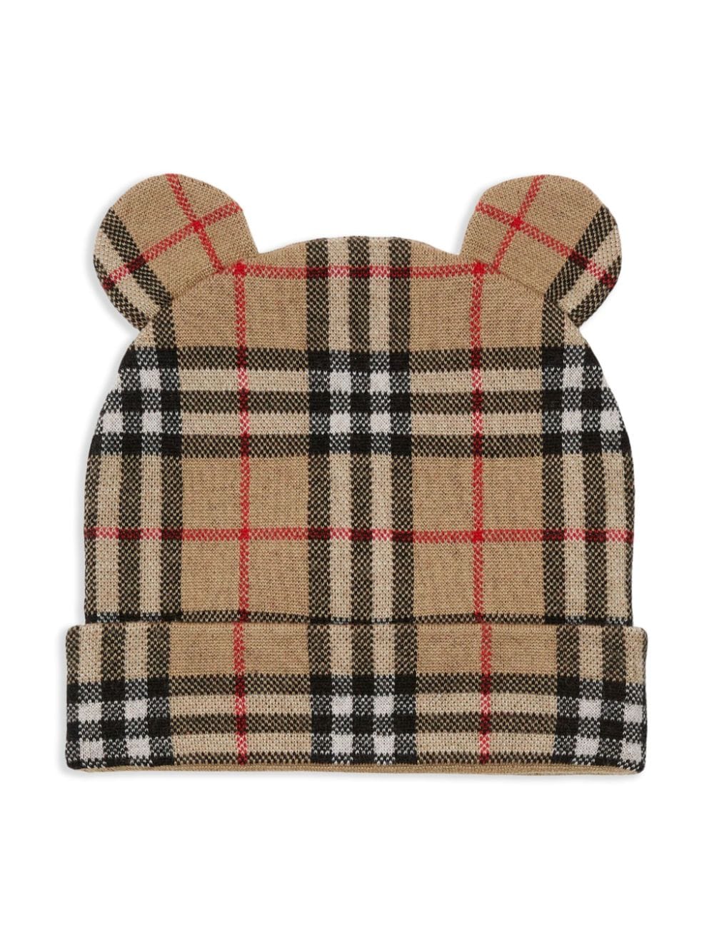 Shop Burberry Checked Bear Ears Hat