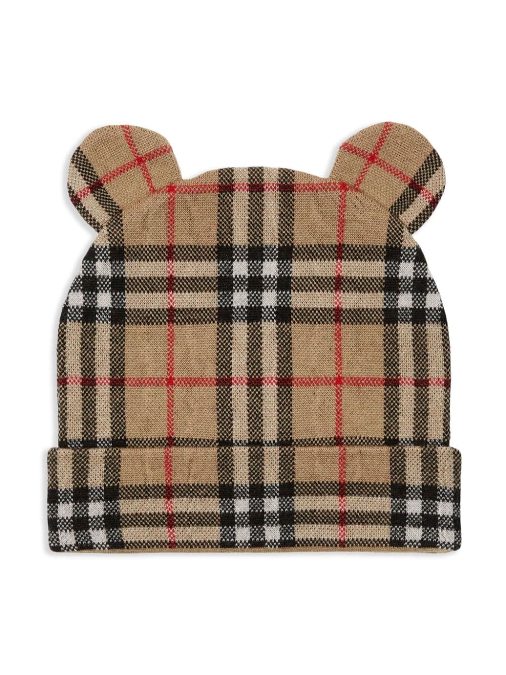 Shop Burberry Checked Bear Ears Hat