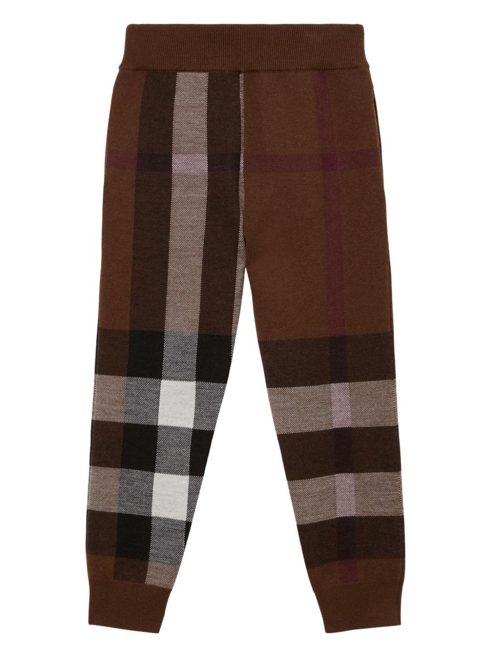 Burberry Kids' Gerard Checked Jogging Pants In Brown
