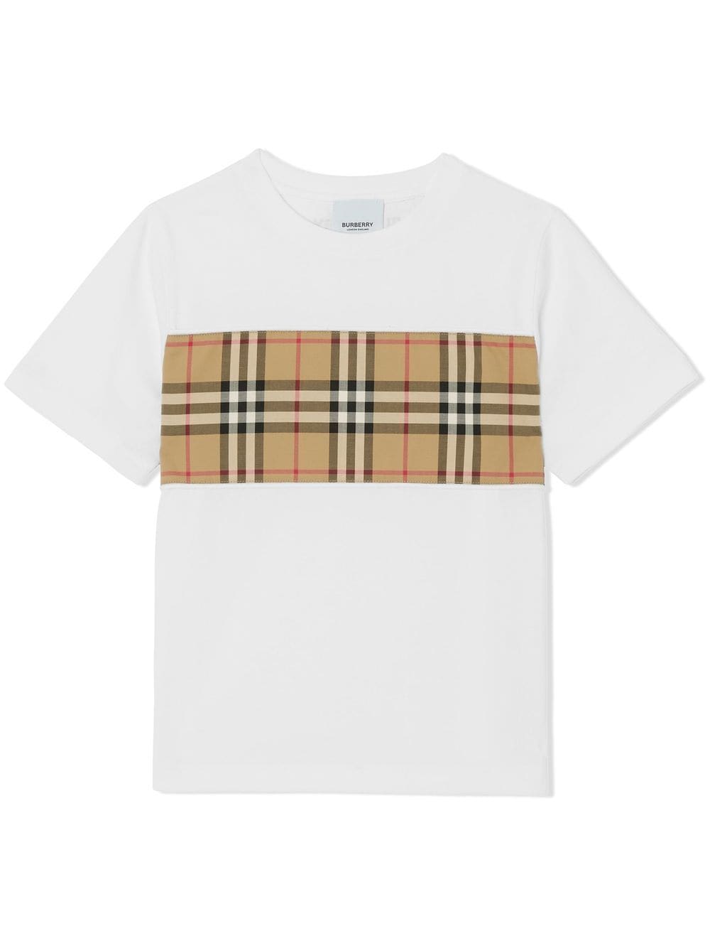 Shop Burberry Cedar Checked Band T-shirt
