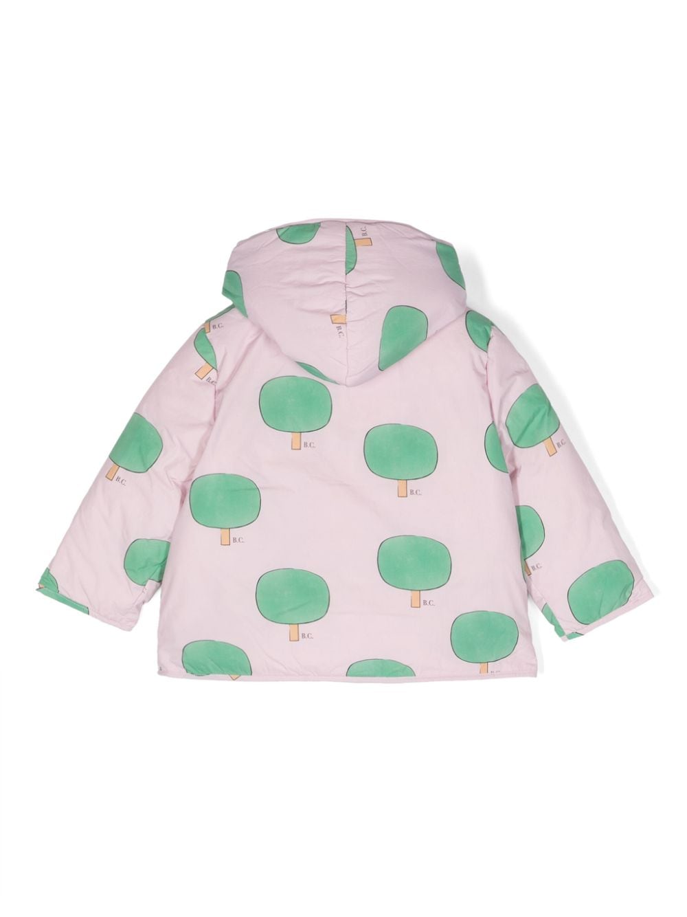 Shop Bobo Choses Baby Green Tree All Over Hooded Anorak