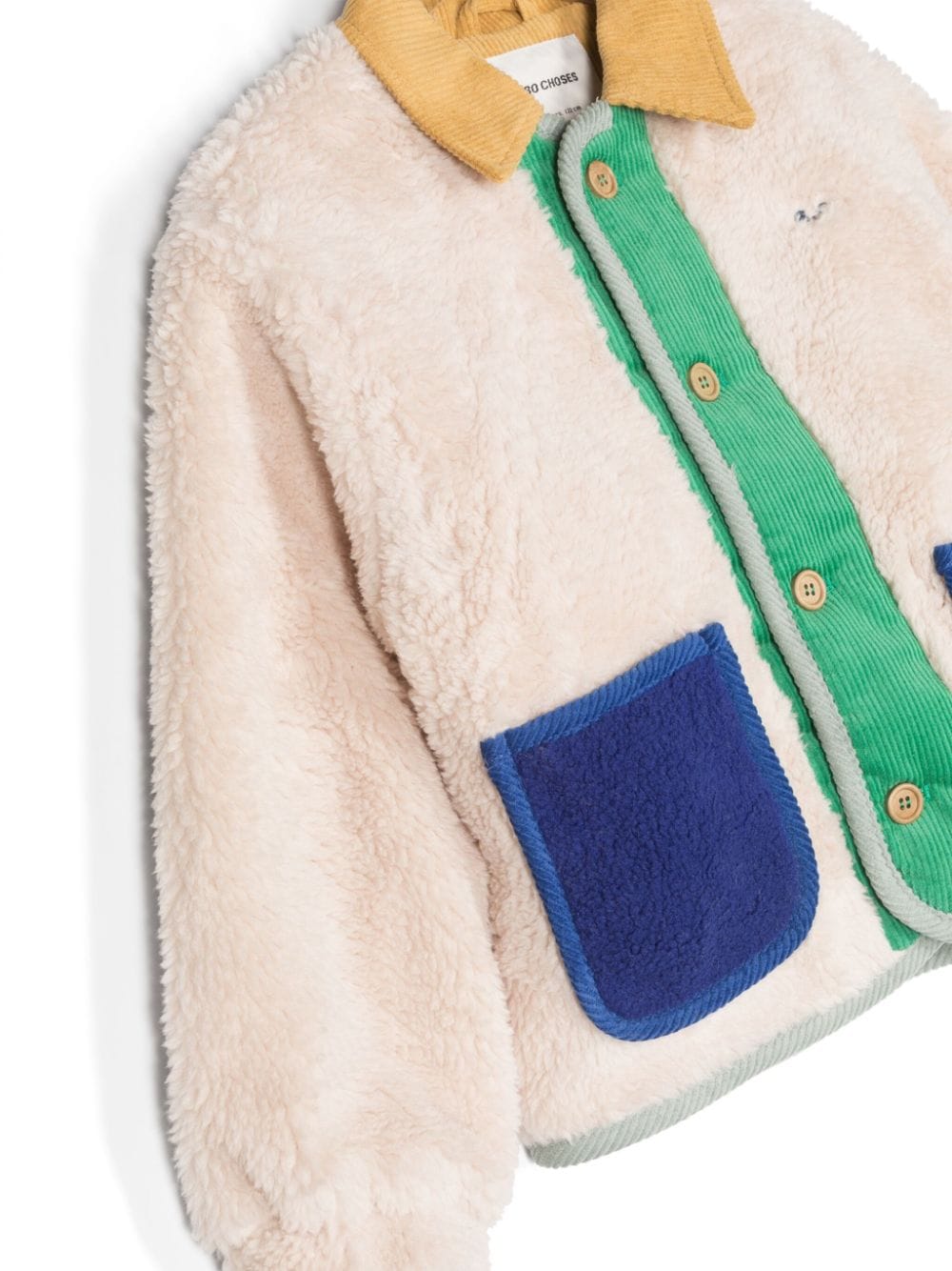 Shop Bobo Choses Color Block Sheepskin Jacket