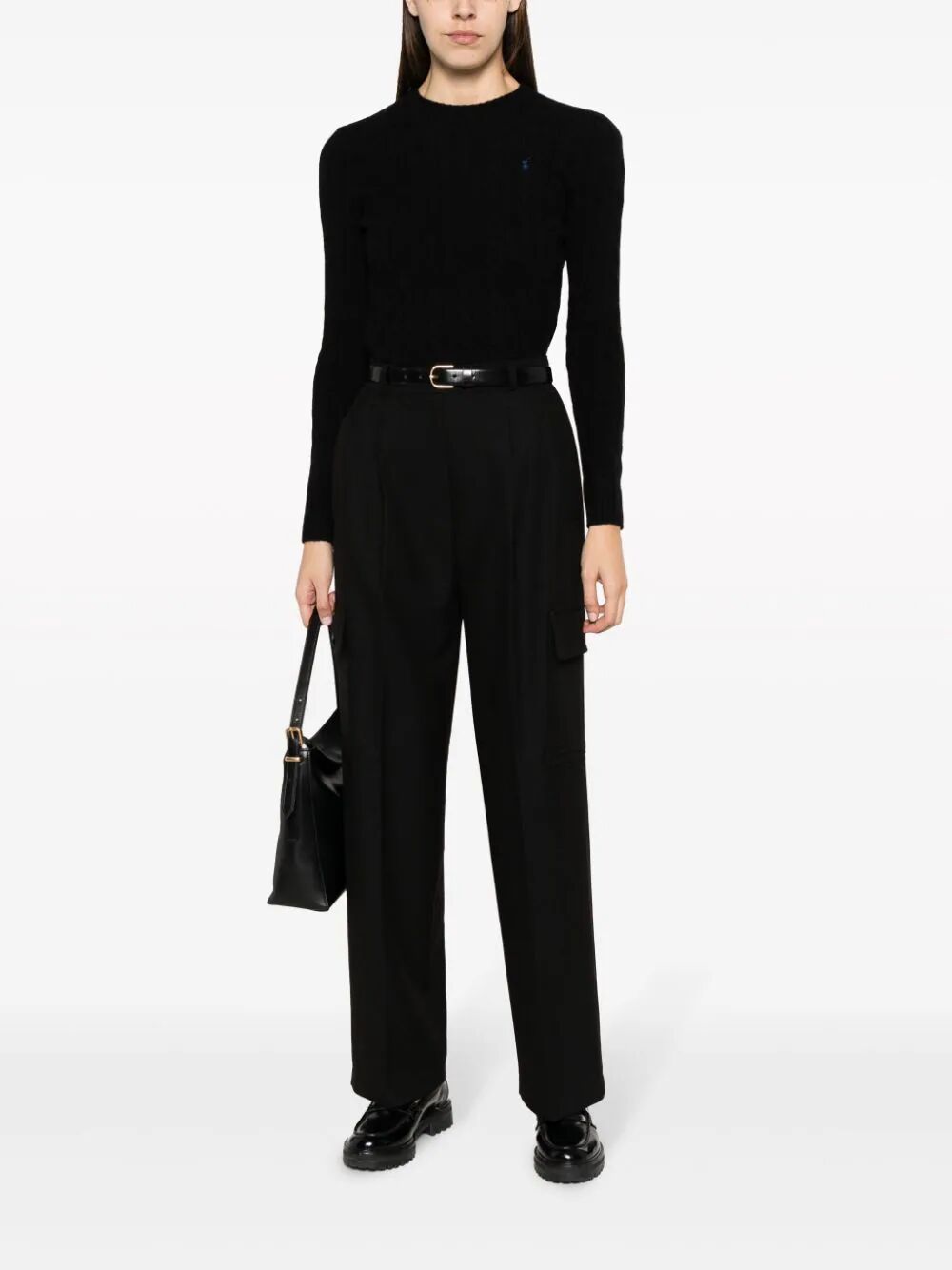 Shop Polo Ralph Lauren Juliana Long Sleeves Pullover In Black
