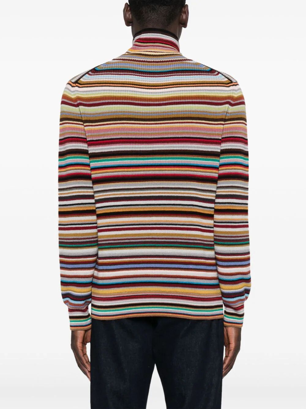 Shop Paul Smith Mens Sweater Roll Neck In Multicolour