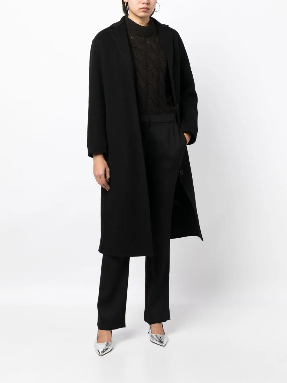 Shop Theory Single Breasted Coat In Black