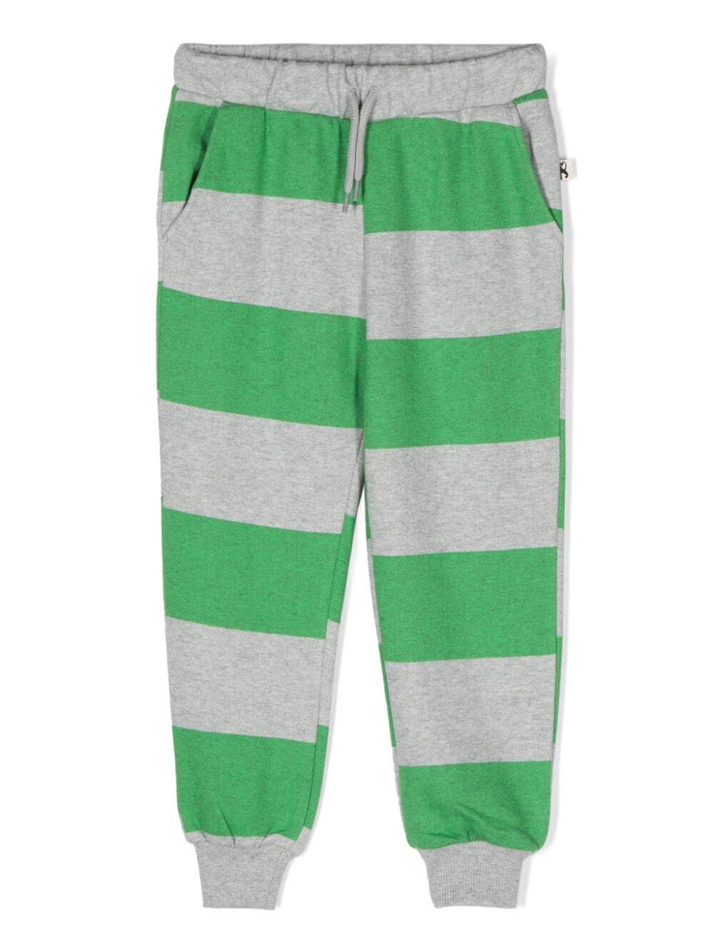 Minirodini Stripe Sweatpants In Green