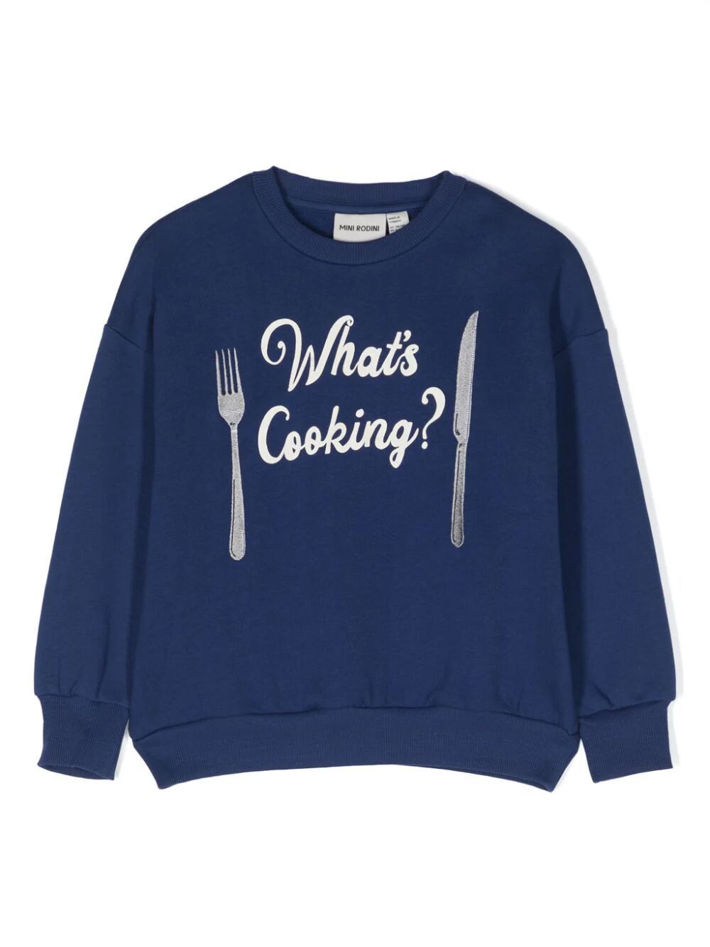 Minirodini What`s Cooking Sp Emb Sweatshirt In Blue