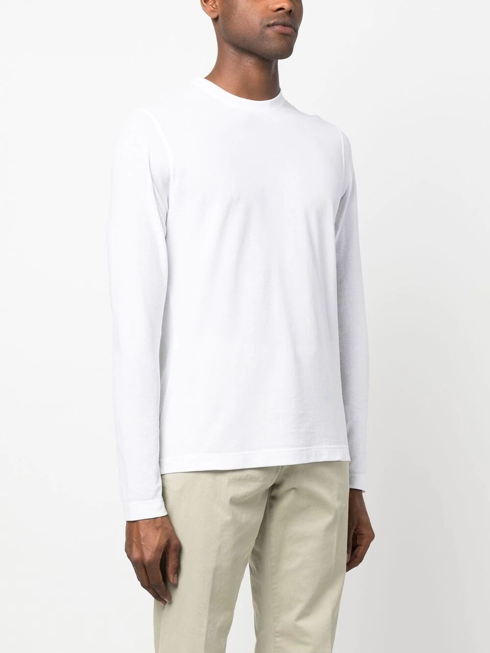 Shop Zanone Long Sleeves T In White