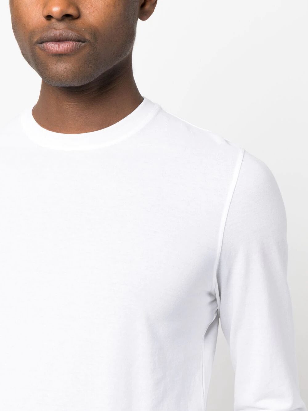Shop Zanone Long Sleeves T-shirt In White