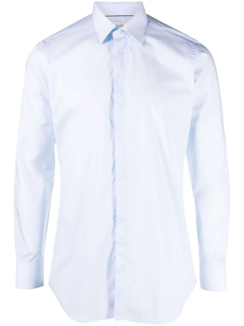 Tintoria Mattei Stretch-cotton Long-sleeved Shirt In Blue