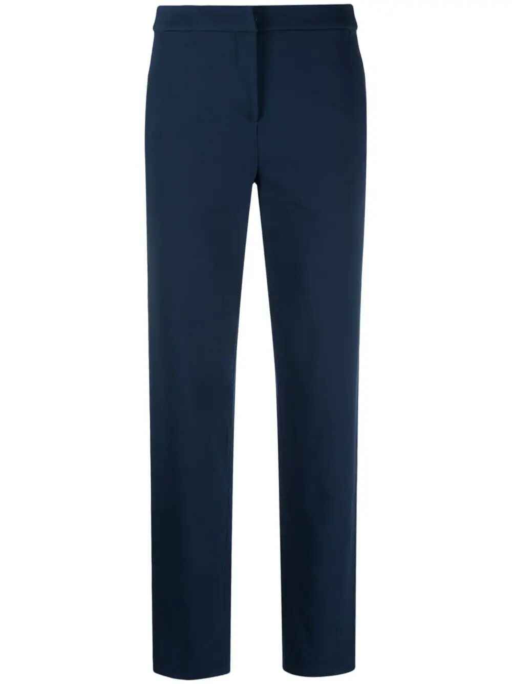 Emporio Armani Stretch Couture-cotton Slim Trousers In Navy Blue