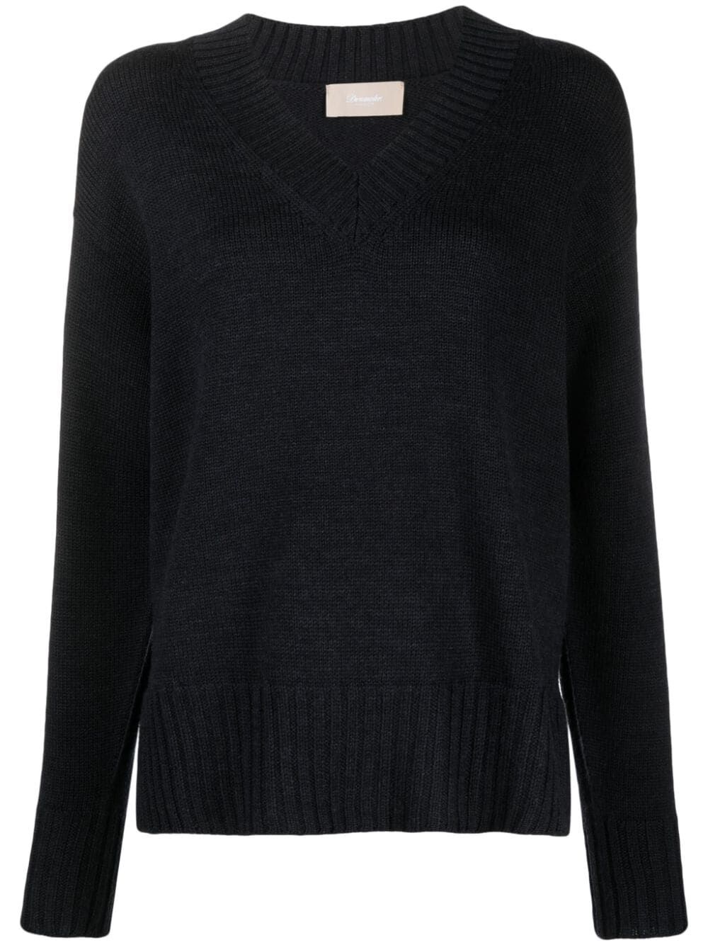Shop Drumohr Long Sleeves V Neck Oversized Sweater In Grey