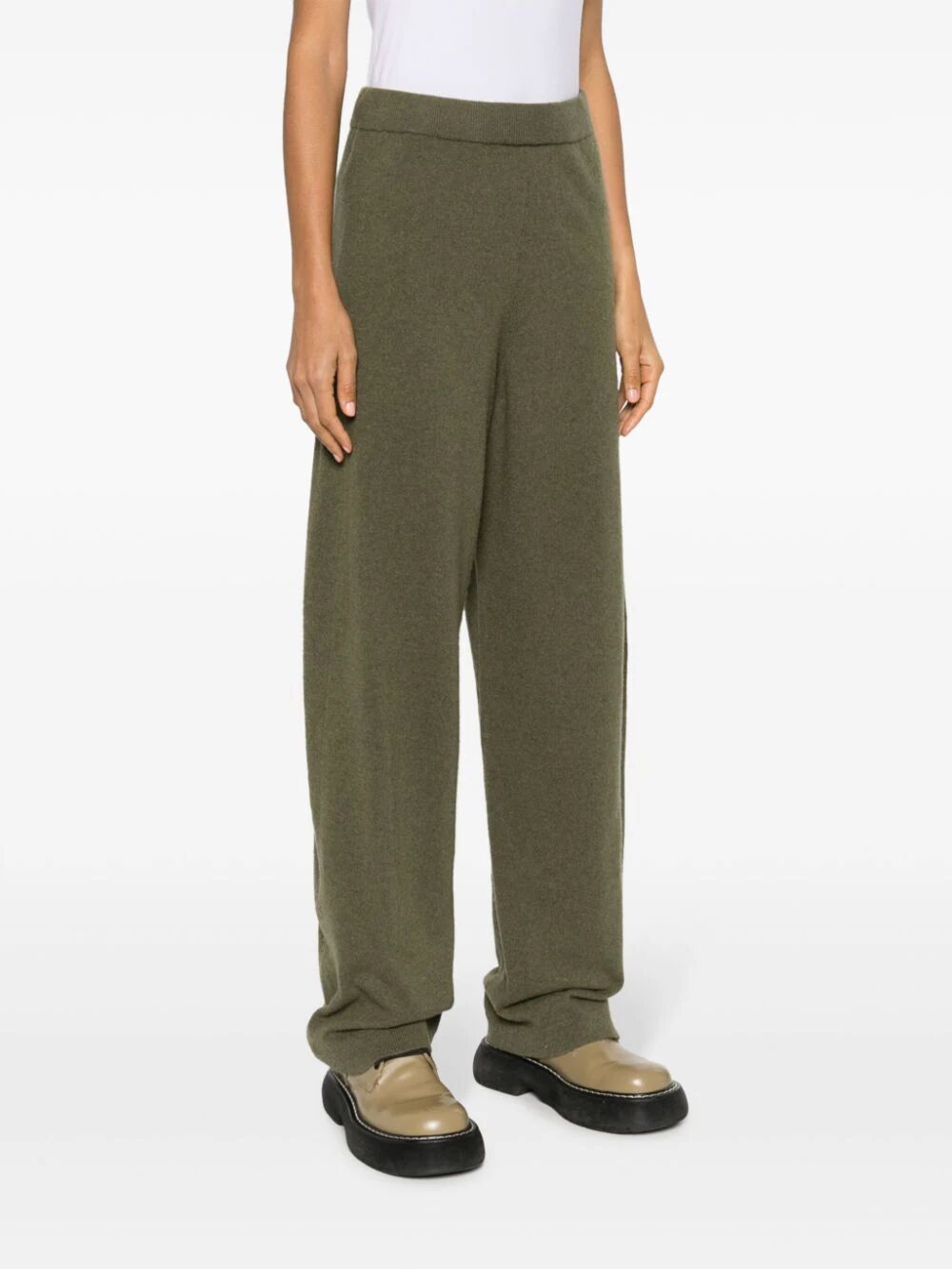 Shop Lemaire Soft Curved Pants In Green