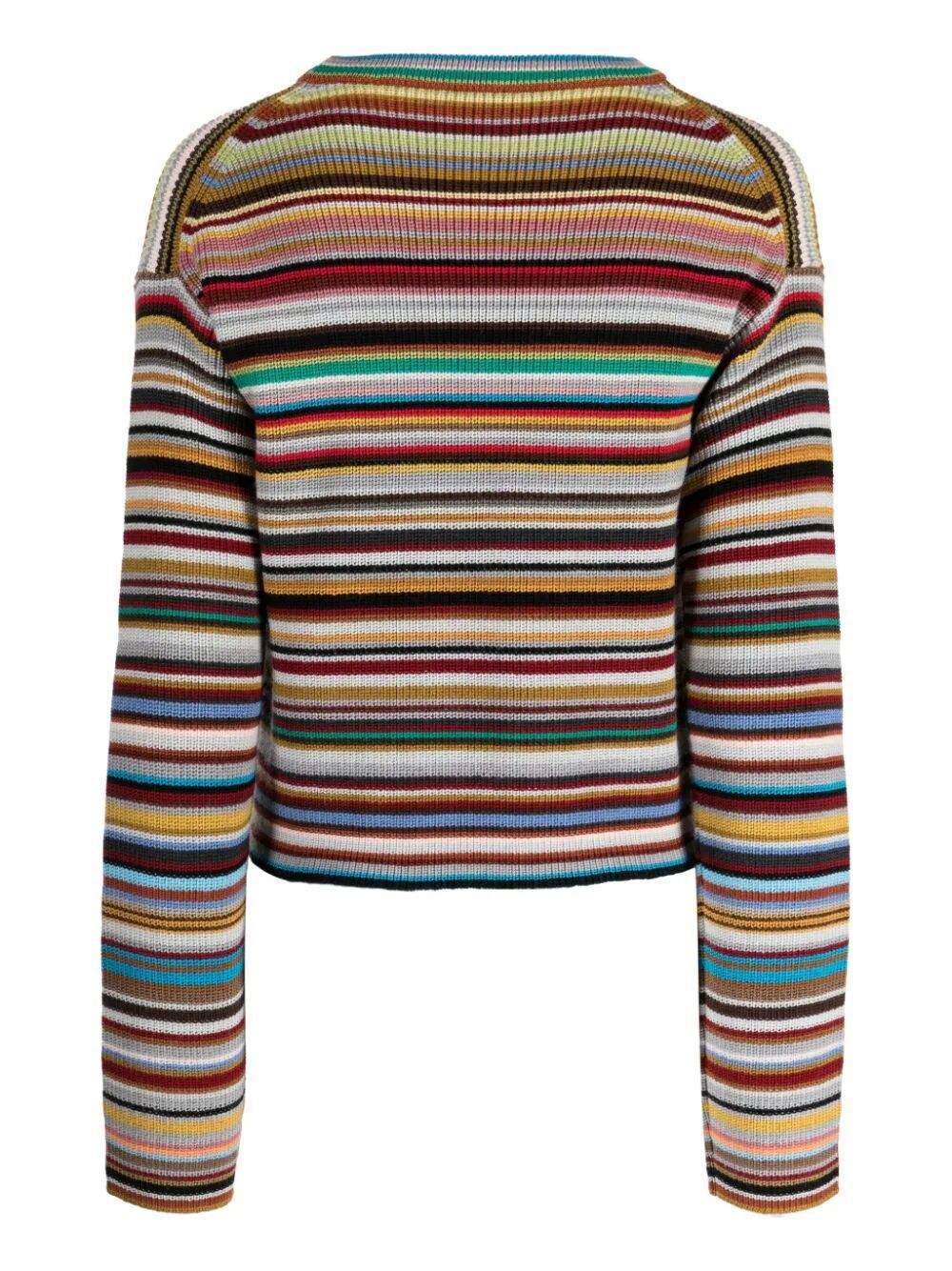 Shop Paul Smith Womens Knitted Crew Neck Sweater In Multicolour
