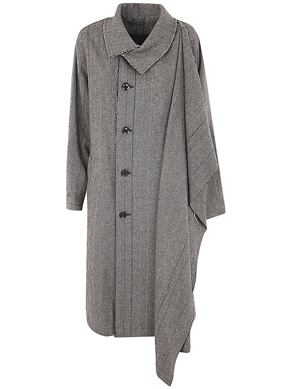 Y's Left Front Plush Coat In Grey