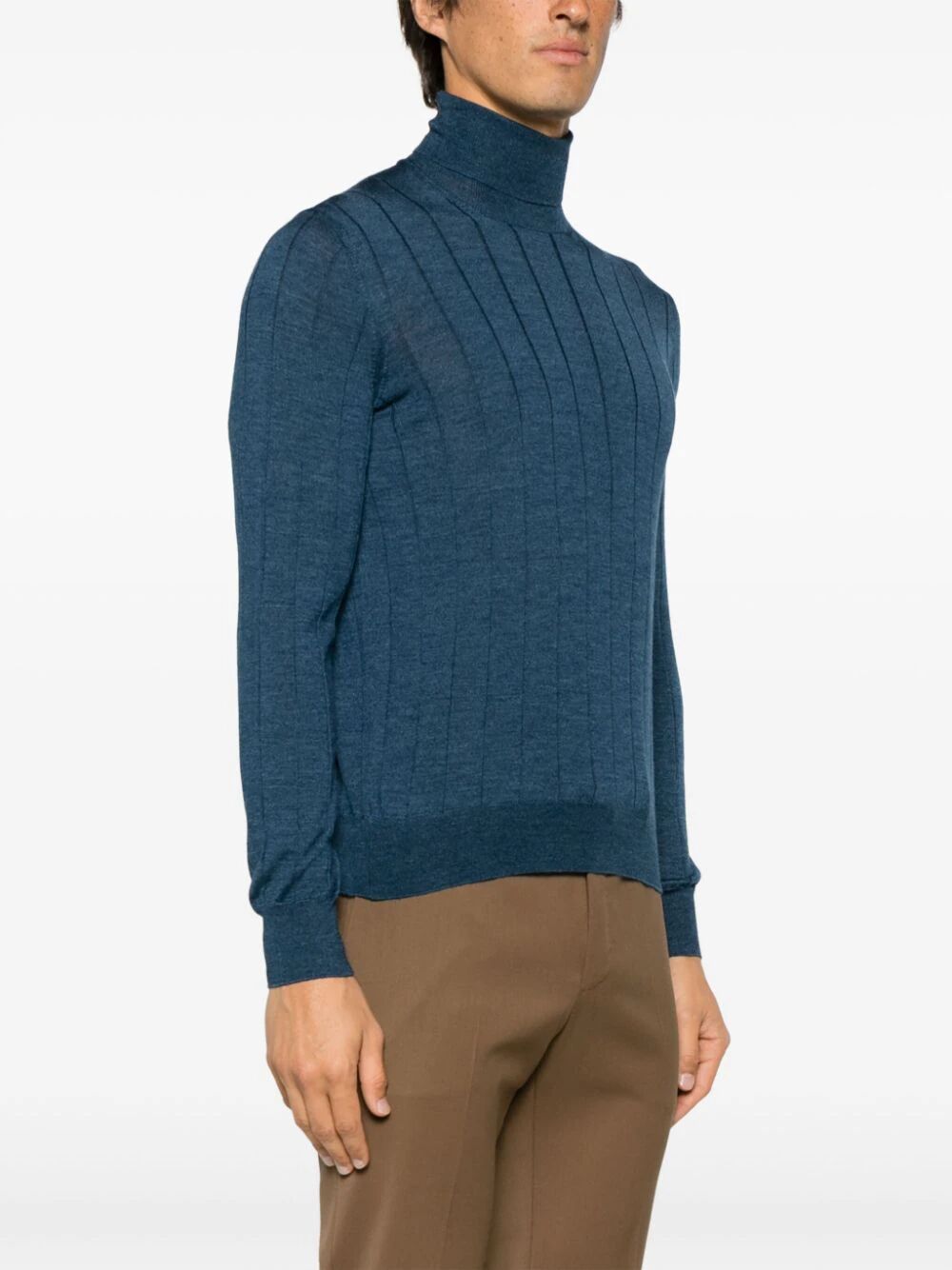 Shop Barba Napoli Turtle Neck Sweater In Blue