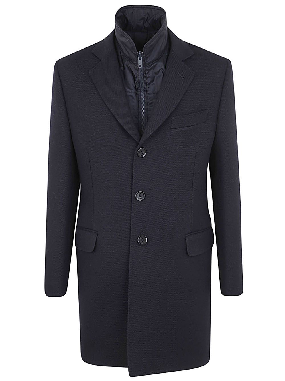 Shop Fay Easy Double Breasted Coat In Blue