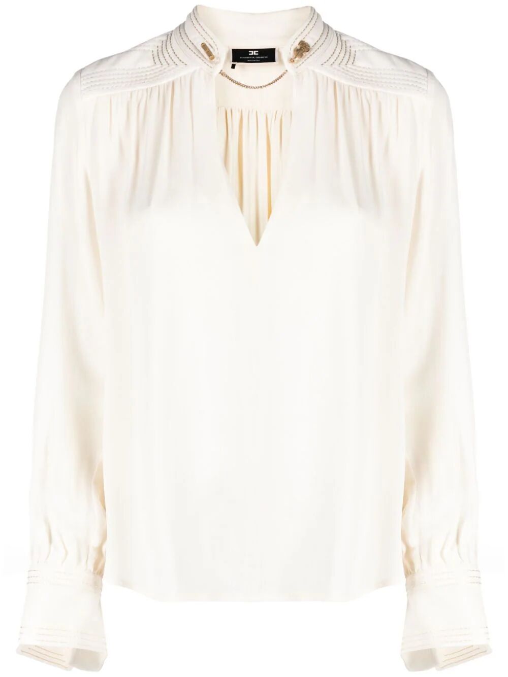 Elisabetta Franchi Shirt With Gold Chain In White