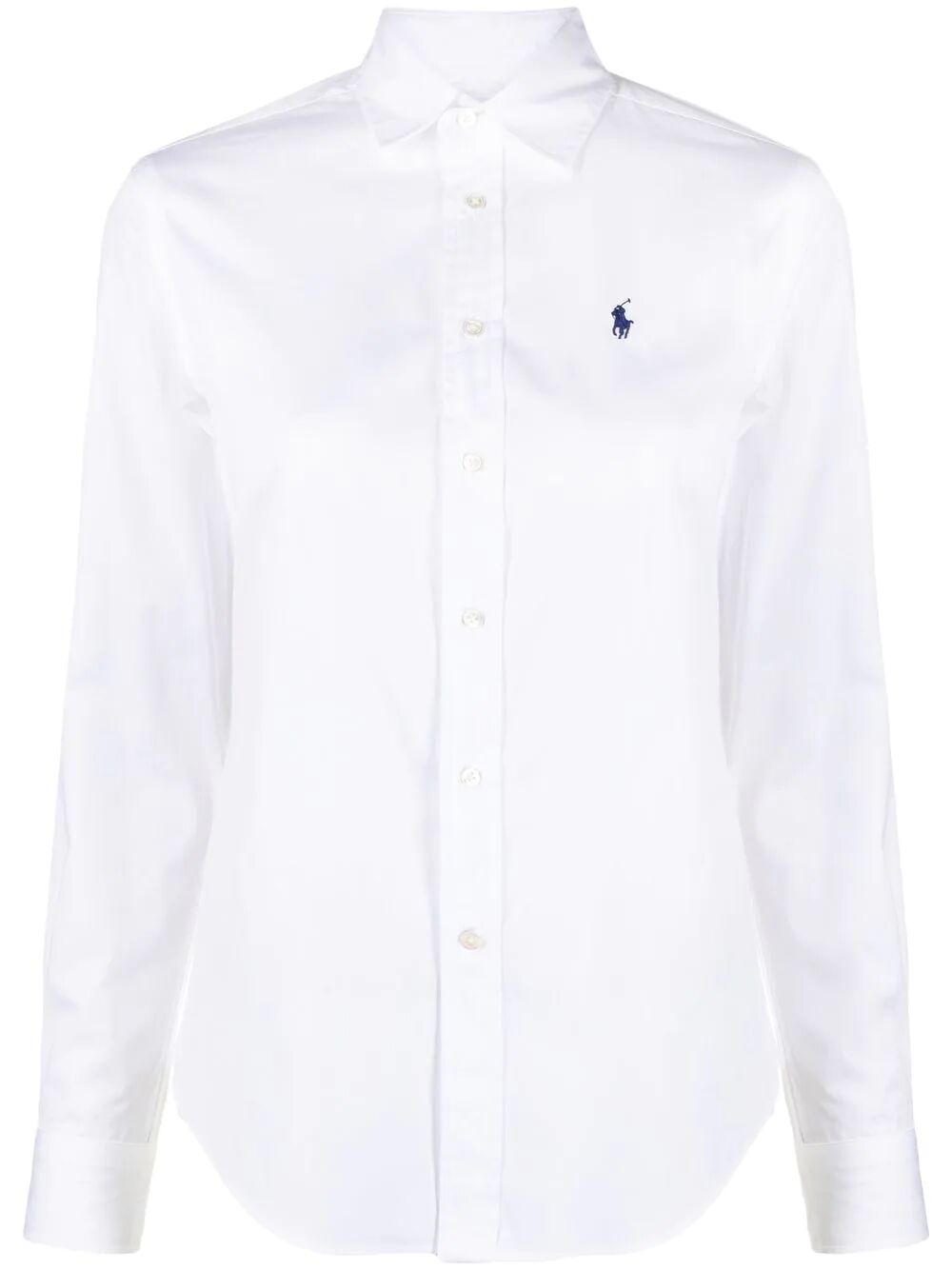 Polo Ralph Lauren Long Sleeve Button Front Shirt In White