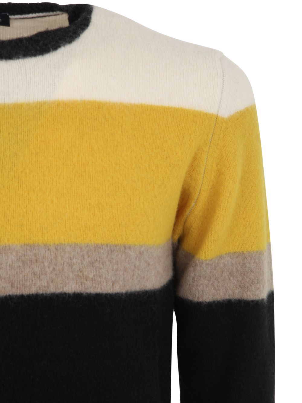 Shop Drumohr Color Block Long Sleeve Crew Neck Sweater In Yellow & Orange
