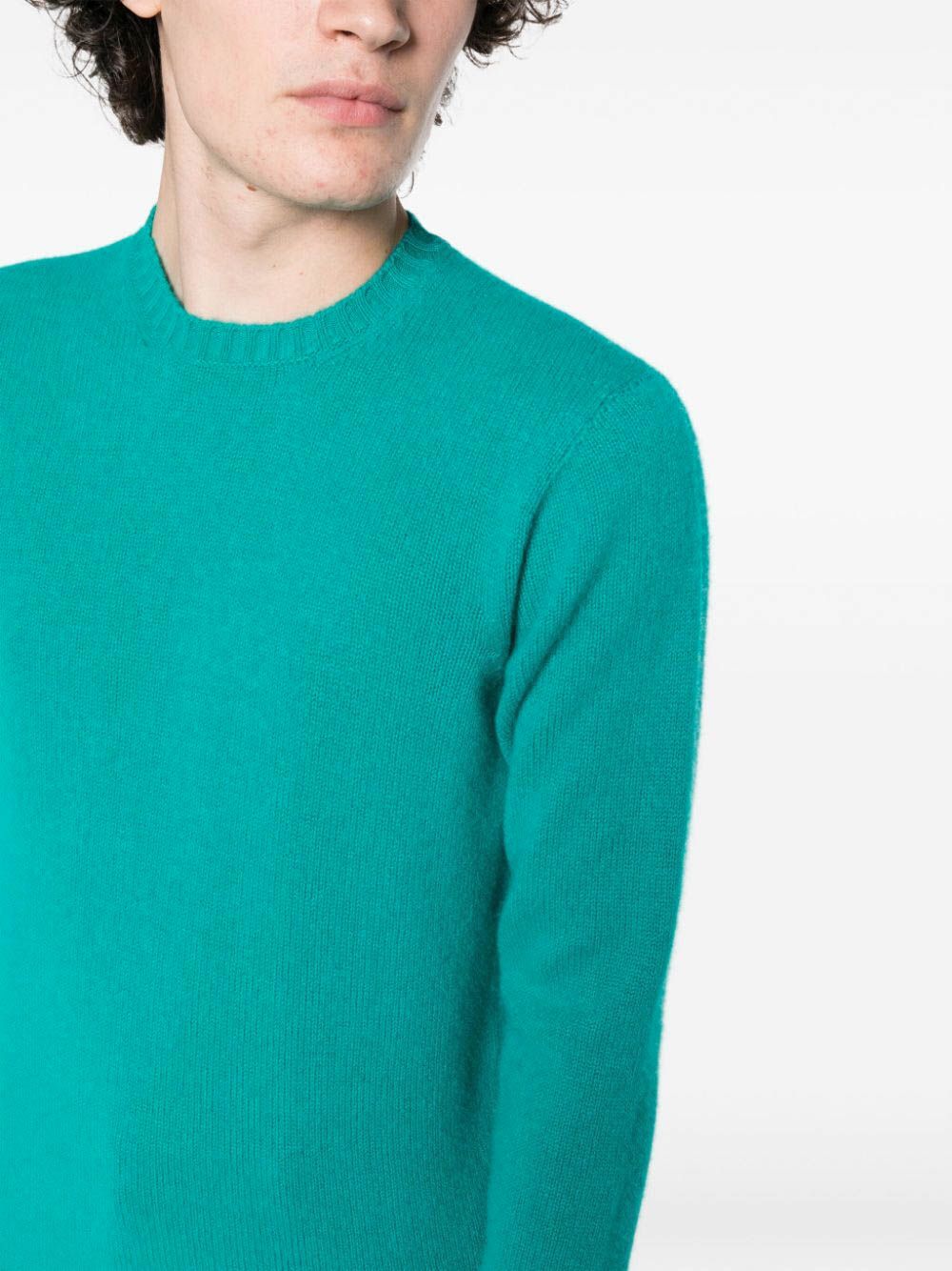 Shop Drumohr Long Sleeve Crew Neck Sweater In Green