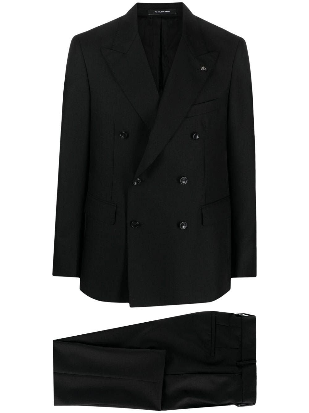 Tagliatore Double Breasted Suit In Black