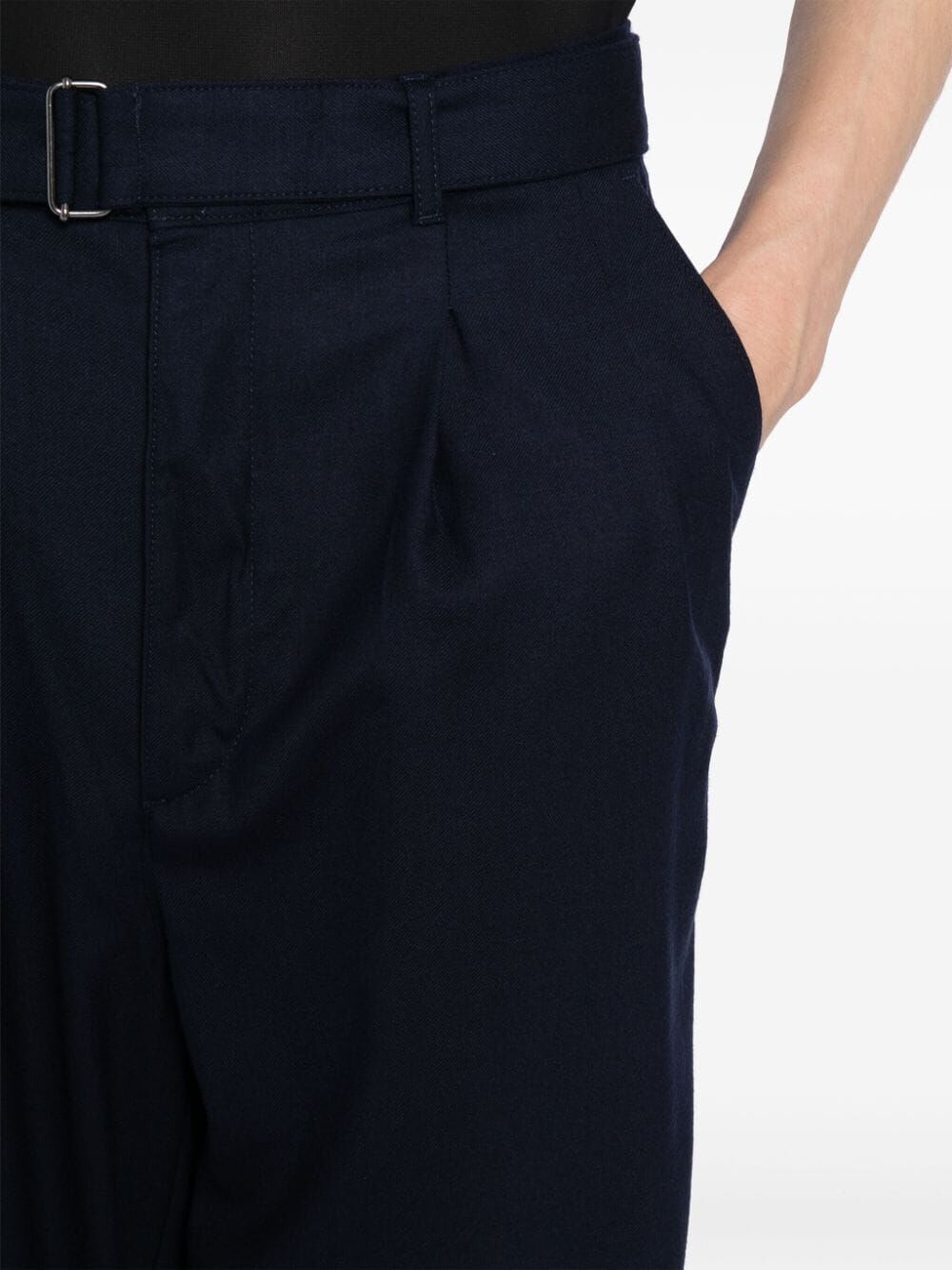 Shop Michael Kors Flannel Belted Trousers In Blue