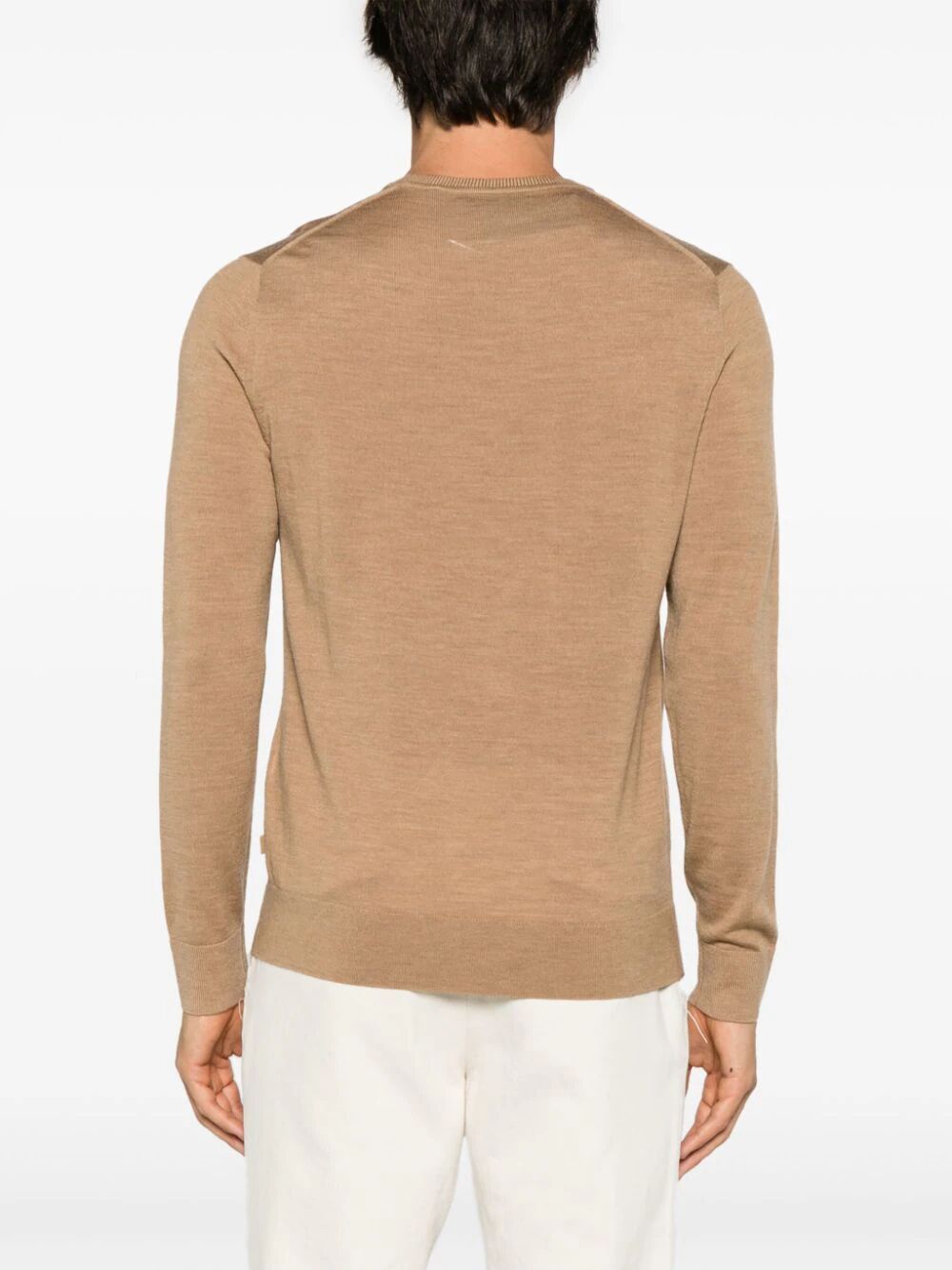 Shop Michael Kors Core Merino Crew Neck Sweater In Brown