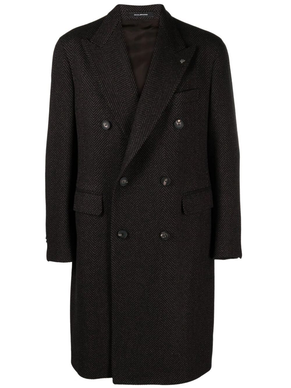Shop Tagliatore Oversized Double Breasted Coat In Black