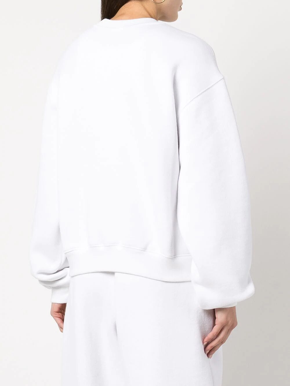 Shop Alexander Wang Essential Terry Crew Sweatshirt With Puff Paint Logo In White