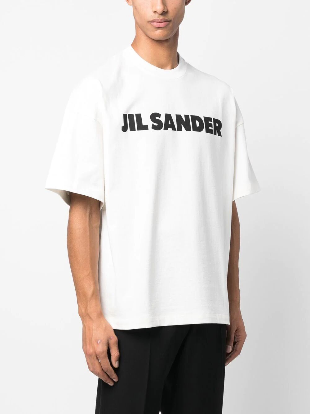 Shop Jil Sander Crew Neck Short Sleeves Logo T In White