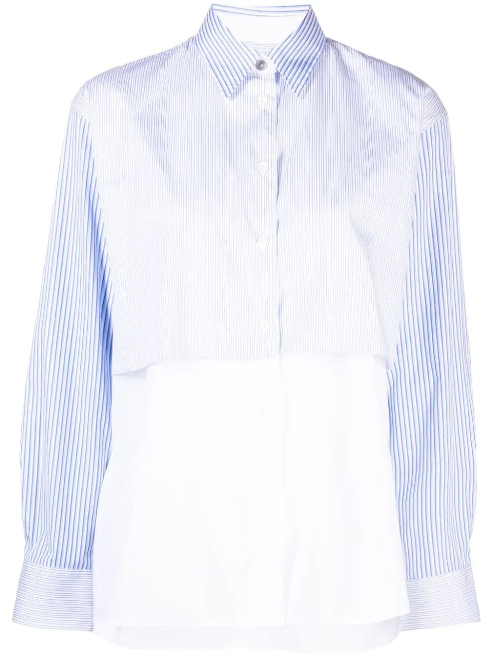 Ps By Paul Smith Stripe-panels Cotton Shirt In White