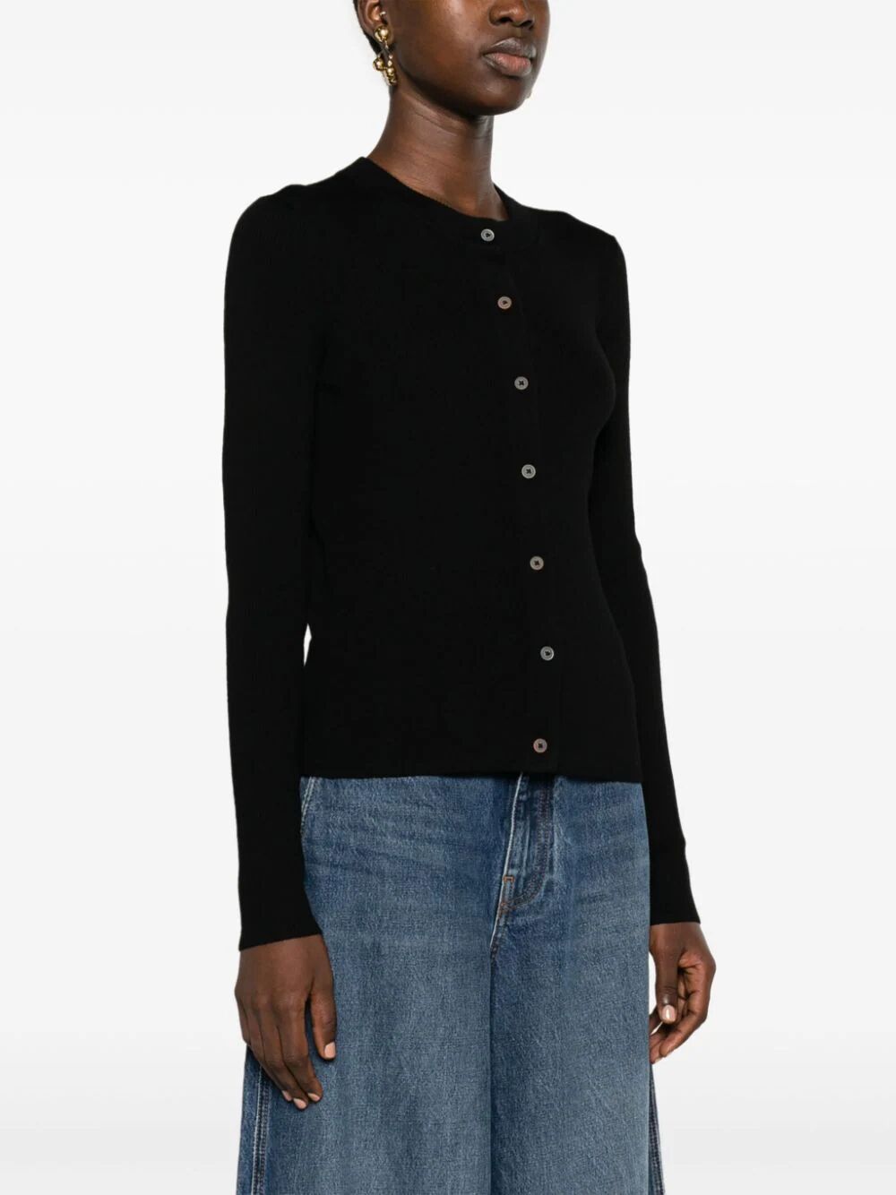 Shop Ps By Paul Smith Knitted Buttoned Cardigan In Black