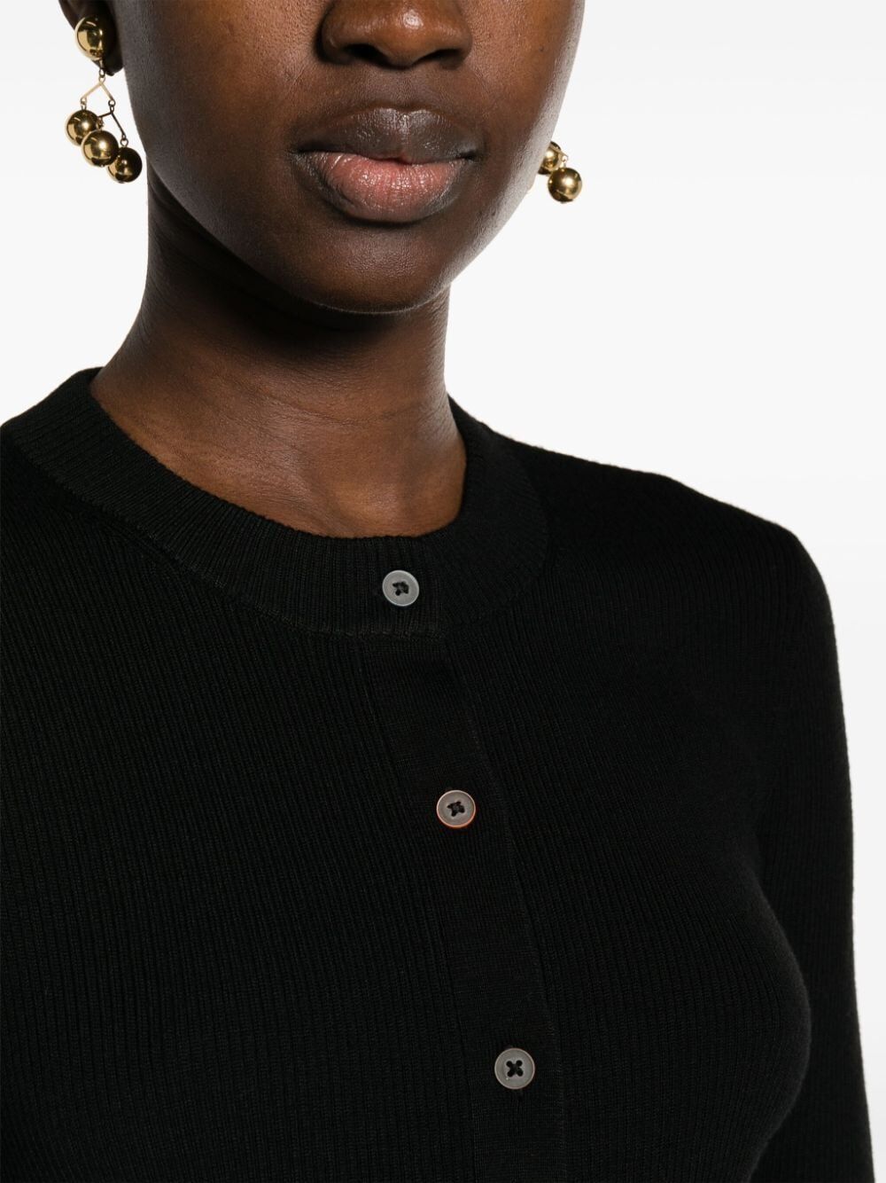 Shop Ps By Paul Smith Knitted Buttoned Cardigan In Black