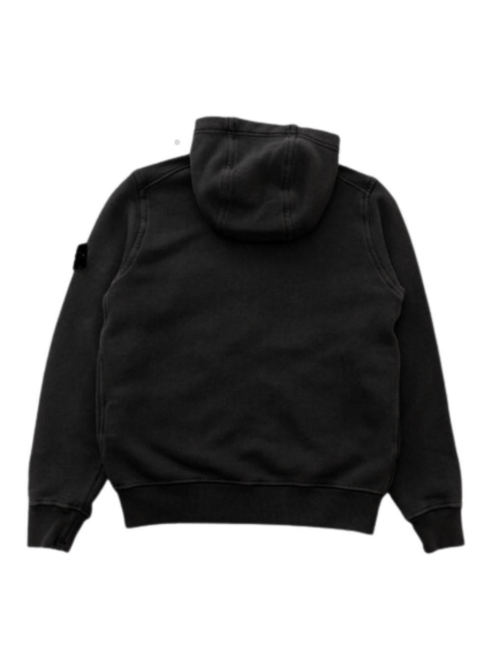 Shop Stone Island Junior Hoodie Zip Sweatshirt In Black