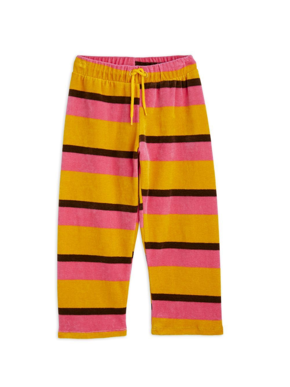 Minirodini Stripe Velour Trousers In Multicolour