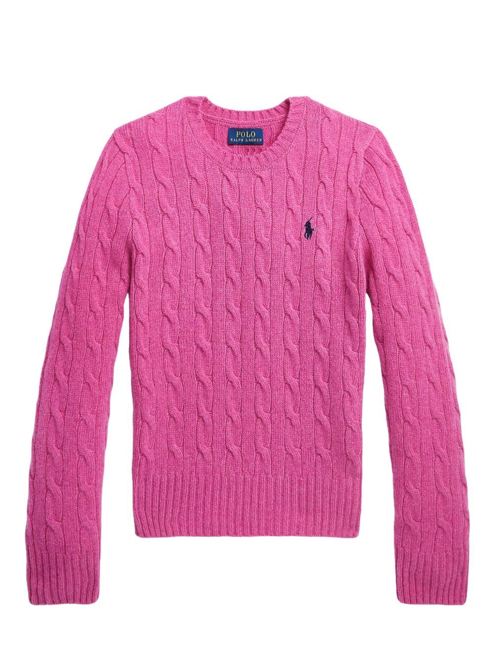 Polo Ralph Lauren Cable Cn Sweater Pullover In Pink & Purple