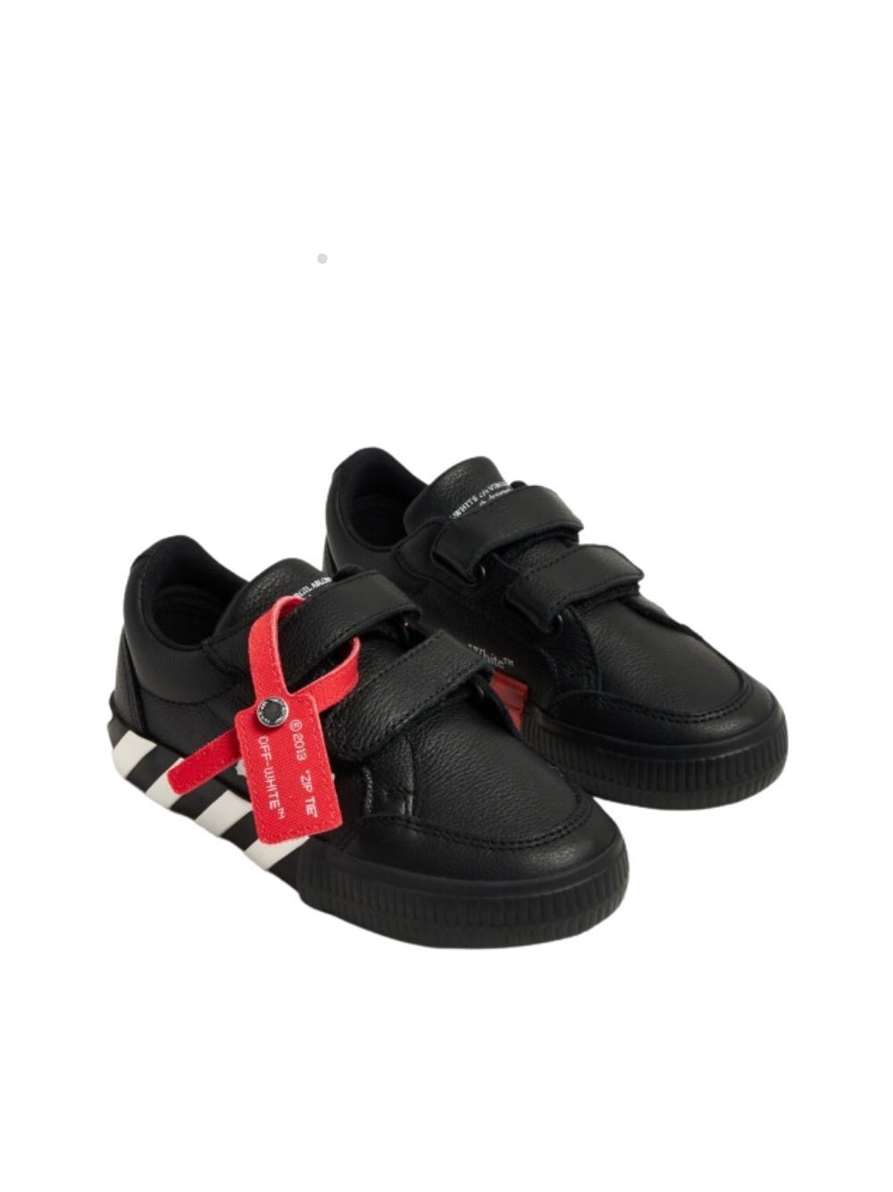 Off-white Velcro Vulcanized Leather Sneakers In Black