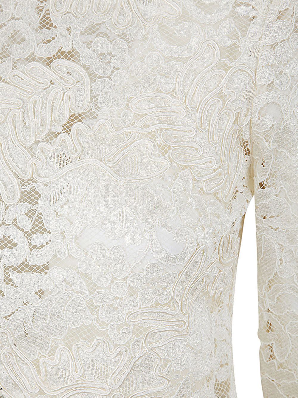 Shop Self-portrait Cream Cord Lace Feather Top In White
